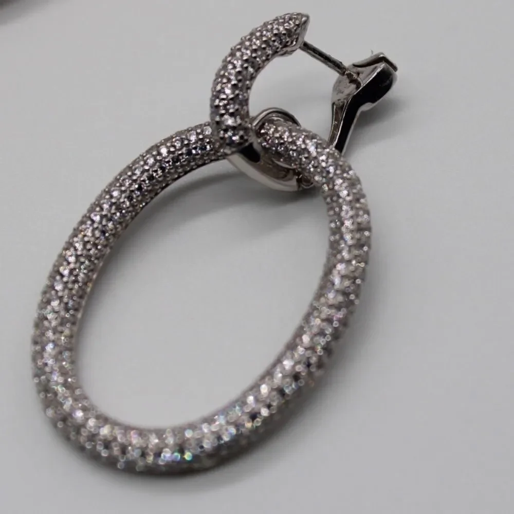 Sterling Silver oval hoop earrings